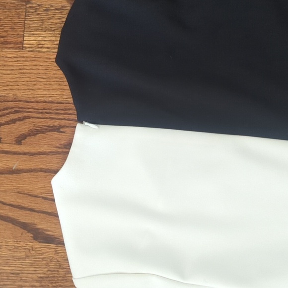 Calvin Klein Black and White Side Tie Short Sleeve Classic Career Dress Sz 2 - Picture 5 of 10